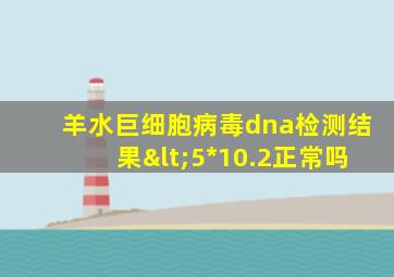 羊水巨细胞病毒dna检测结果<5*10.2正常吗